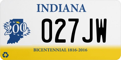 IN license plate 027JW