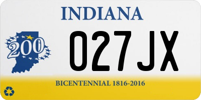 IN license plate 027JX