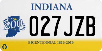 IN license plate 027JZB