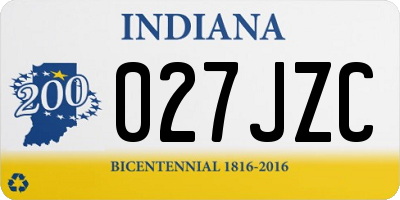 IN license plate 027JZC