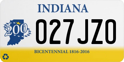 IN license plate 027JZO