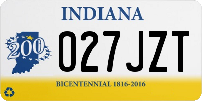 IN license plate 027JZT