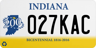 IN license plate 027KAC