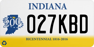 IN license plate 027KBD