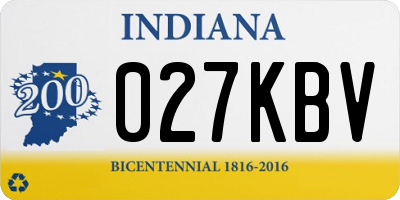 IN license plate 027KBV