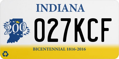 IN license plate 027KCF