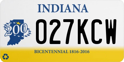 IN license plate 027KCW