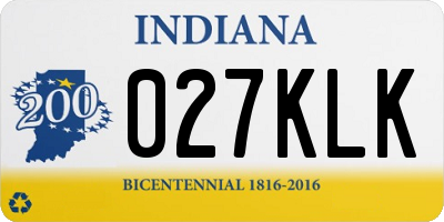 IN license plate 027KLK