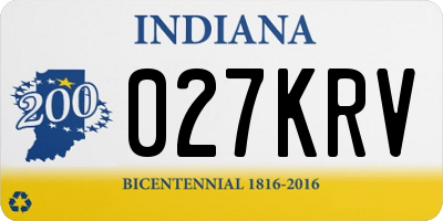 IN license plate 027KRV