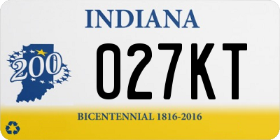 IN license plate 027KT
