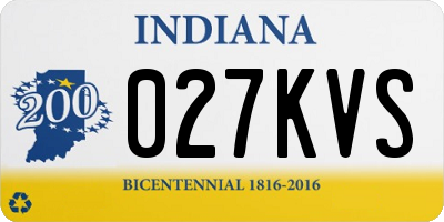 IN license plate 027KVS