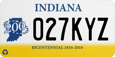 IN license plate 027KYZ