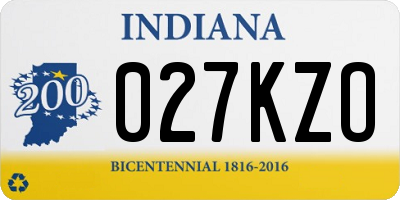 IN license plate 027KZO