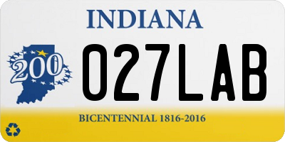 IN license plate 027LAB
