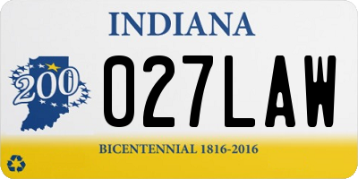 IN license plate 027LAW