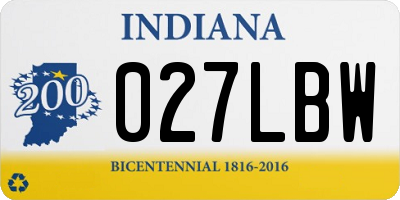 IN license plate 027LBW