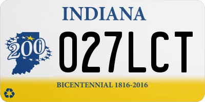 IN license plate 027LCT