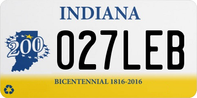 IN license plate 027LEB