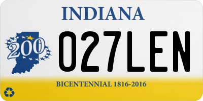 IN license plate 027LEN
