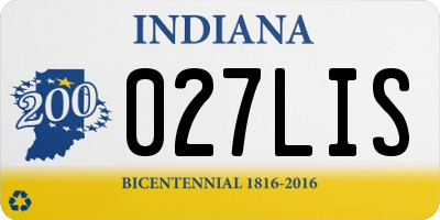 IN license plate 027LIS