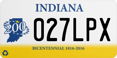 IN license plate 027LPX