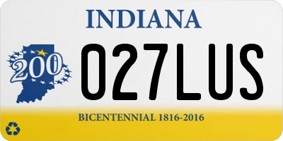 IN license plate 027LUS