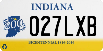 IN license plate 027LXB