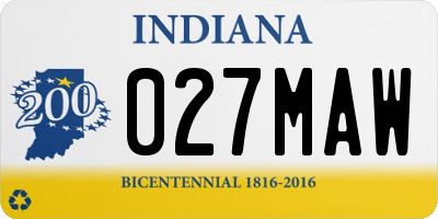IN license plate 027MAW