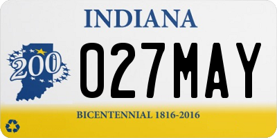 IN license plate 027MAY
