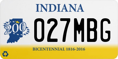 IN license plate 027MBG