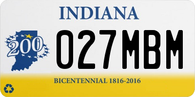IN license plate 027MBM