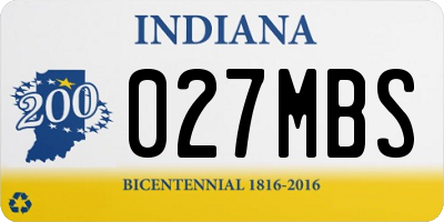 IN license plate 027MBS