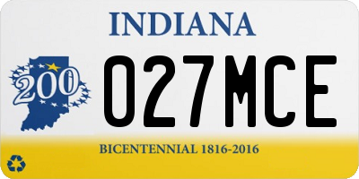 IN license plate 027MCE