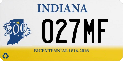 IN license plate 027MF