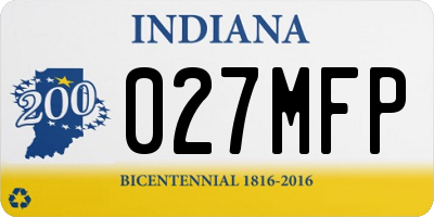 IN license plate 027MFP