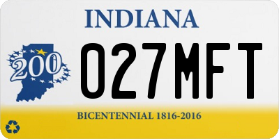 IN license plate 027MFT