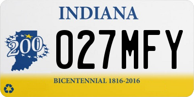 IN license plate 027MFY