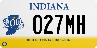 IN license plate 027MH