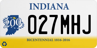 IN license plate 027MHJ