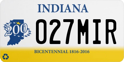 IN license plate 027MIR