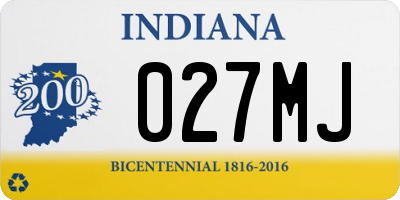 IN license plate 027MJ