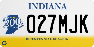IN license plate 027MJK