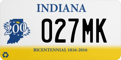 IN license plate 027MK