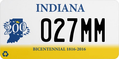 IN license plate 027MM