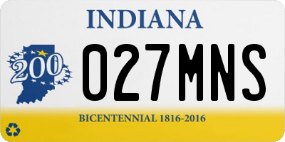 IN license plate 027MNS