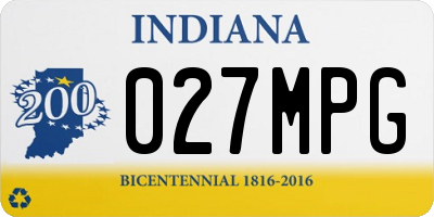 IN license plate 027MPG