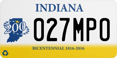 IN license plate 027MPO