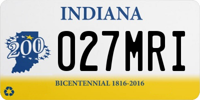 IN license plate 027MRI