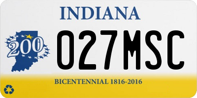 IN license plate 027MSC