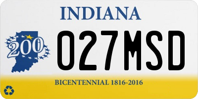 IN license plate 027MSD